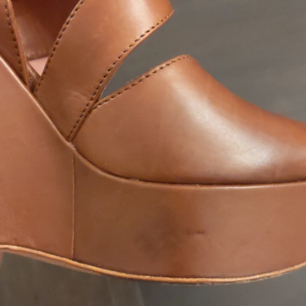 Prada Asymmetric Calfskin Wedge Sandal - Picture 8 of 14